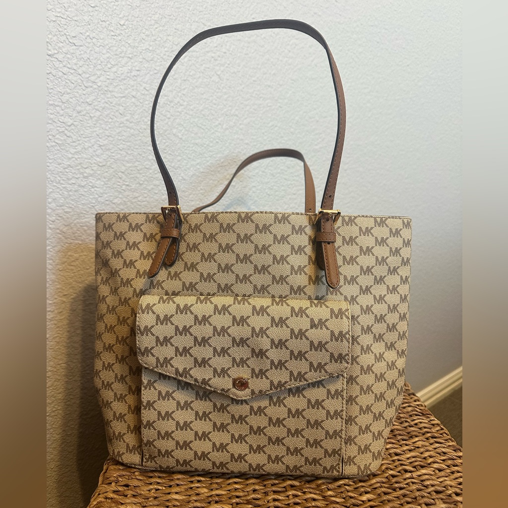 Michael Kors Beige Mk Logo Tote